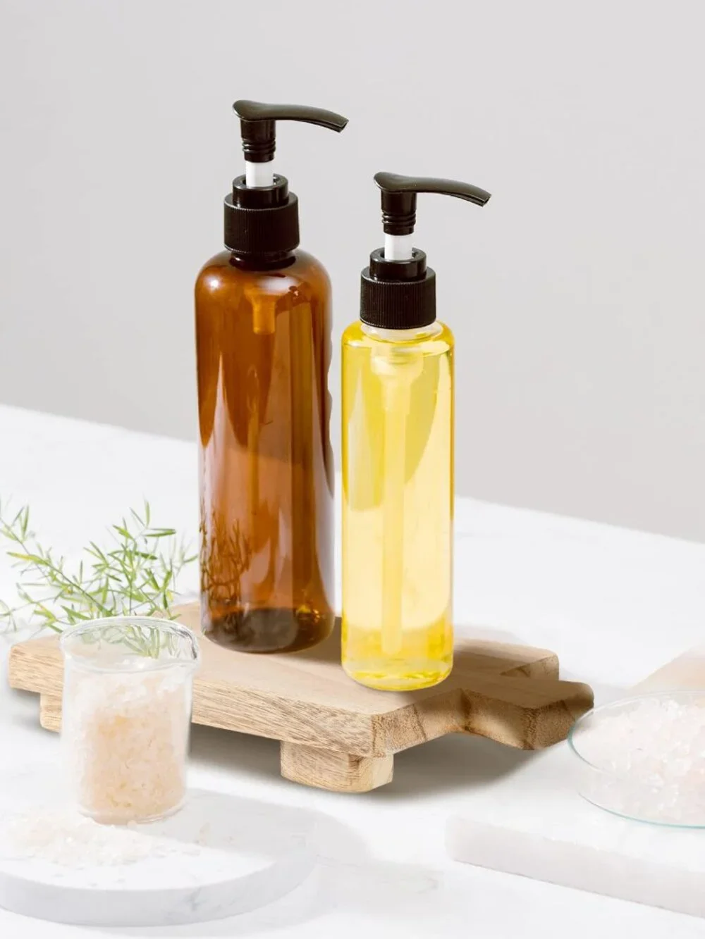 Honeydak Wood Pedestal Stand Riser Wooden Footed Tray for Home Bathroom Kitchen